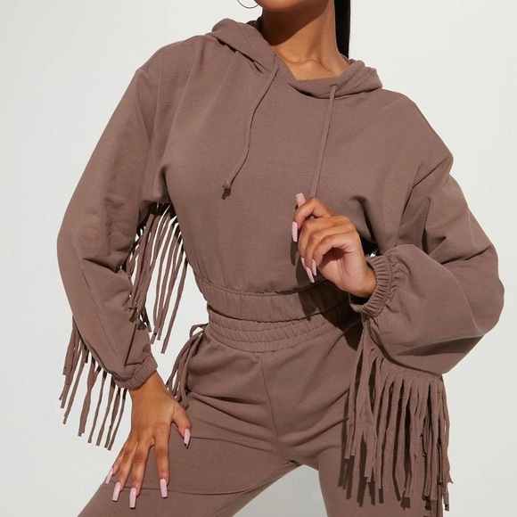 Fringe hoodie and pants set Size medium - Picture 2 of 7